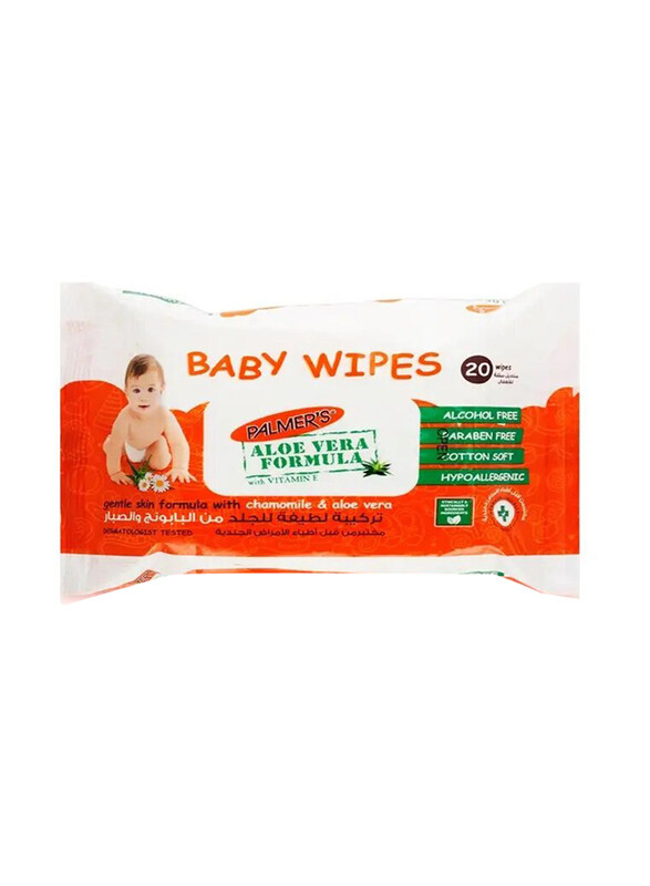 

Palmer's Chamomile & Aloe Vera Baby Wipes, 20 Pieces