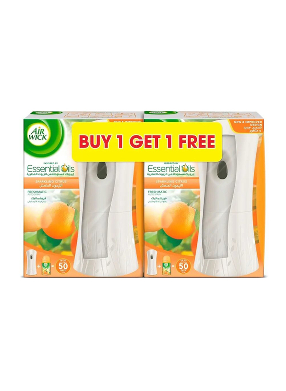 Air Wick Air Freshener Freshmatic Auto Spray Kit, Citrus, 2 Gadgets and 2 Refills, 250ml each (Pack of 2)