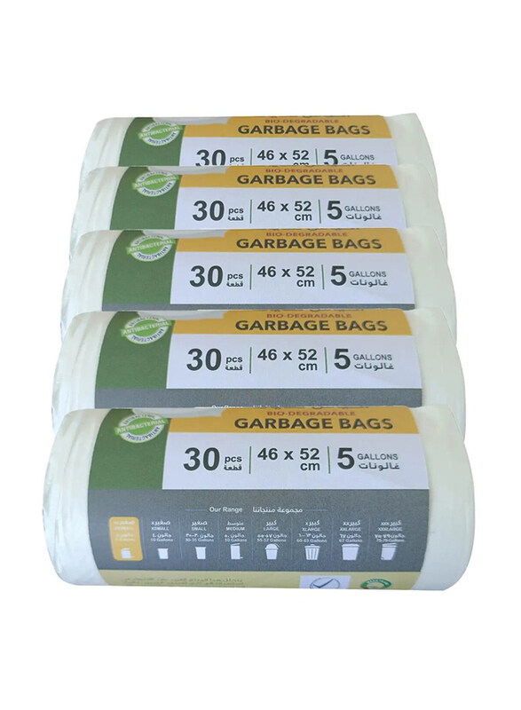 

Earth Green Choice Garbage Bags 5 Gallons, 46 x 52cm, 5 x 30 Sheets