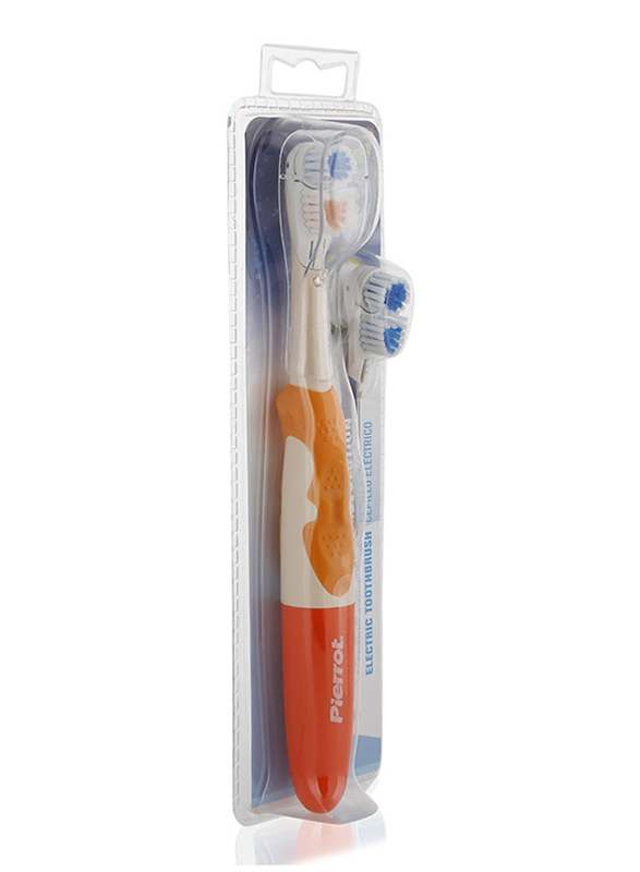 Pierrot Electric Revolution Toothbrush, Orange/White, 2 Pieces