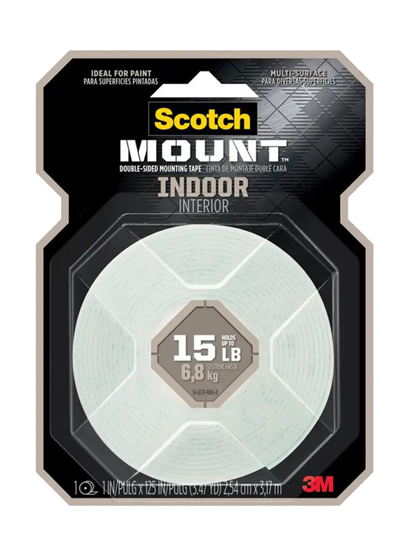 3M 254mm x 3.18m Mounting Double Sided Tape, Black