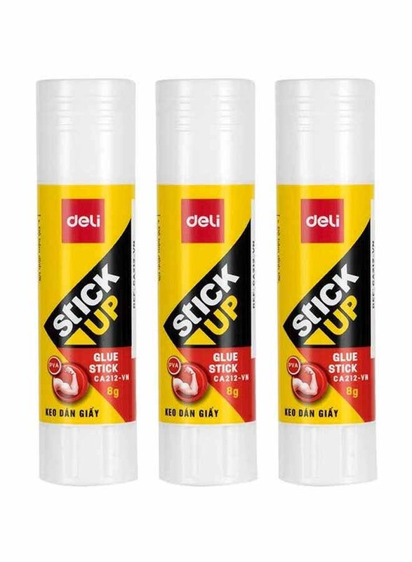 Deli Stick Up Glue Stick, 3 x 8gm, Multicolour