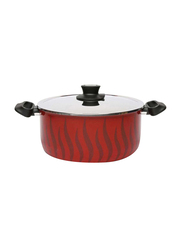 Tefal 28cm G6 Tempo Flame Round Casserole with Lid, Red