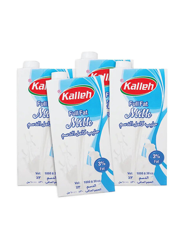 Kalleh UHT Full Fat Milk - 4 x 1 Ltr