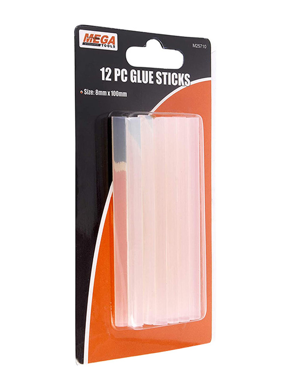 Mega M25710 Glue Sticks, 12 Pieces, Clear