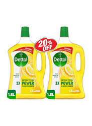 Dettol Lemon Antibacterial Power Floor Cleaner, 2 Bottle x 1.8 Liters