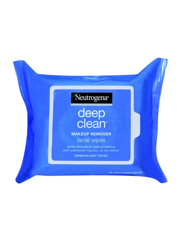 Neutrogena Deep Clean Makeup Remover, 25 Sheets, White