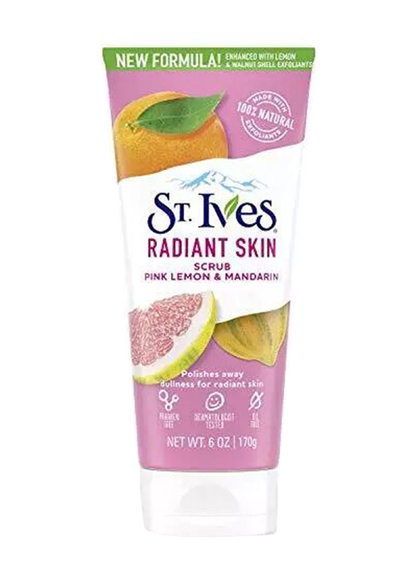 St. Ives Radiant Skin Face Scrub with Pink Lemon and Mandarin Orange, 6oz