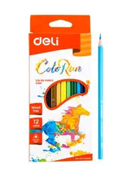 Deli ColoRun Plastic Coloured Pencil Multicolour, 12 Pieces