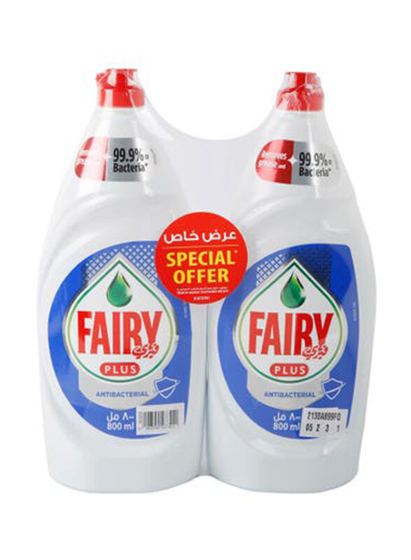 

Fairy Antibacterial Dishwashing Liquid, 2 x 800ml