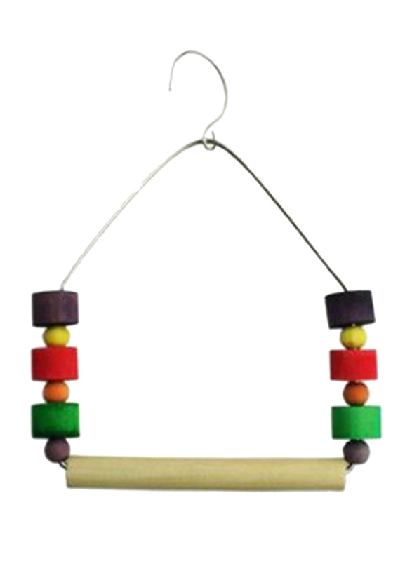 Ferplast Wooden Bird Swing with Beads, Multicolor