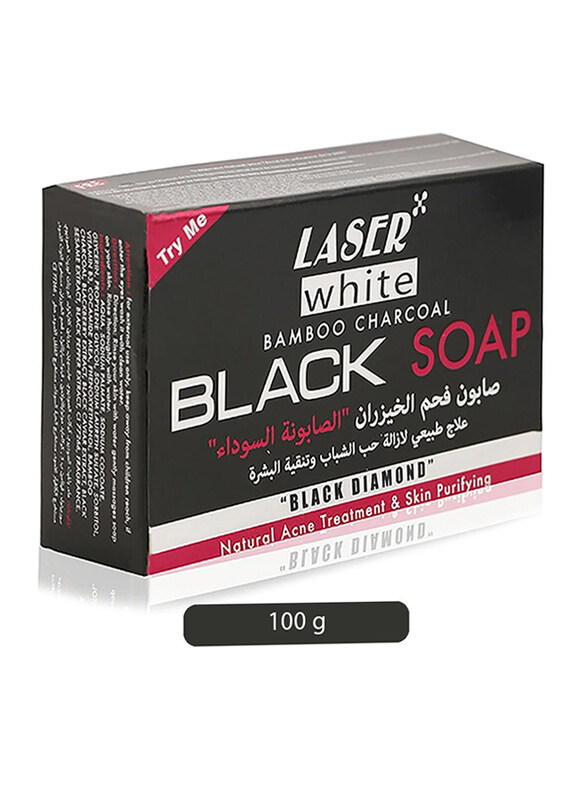 

Laser Black Diamond White Bamboo Charcoal Black Soap, 100gm
