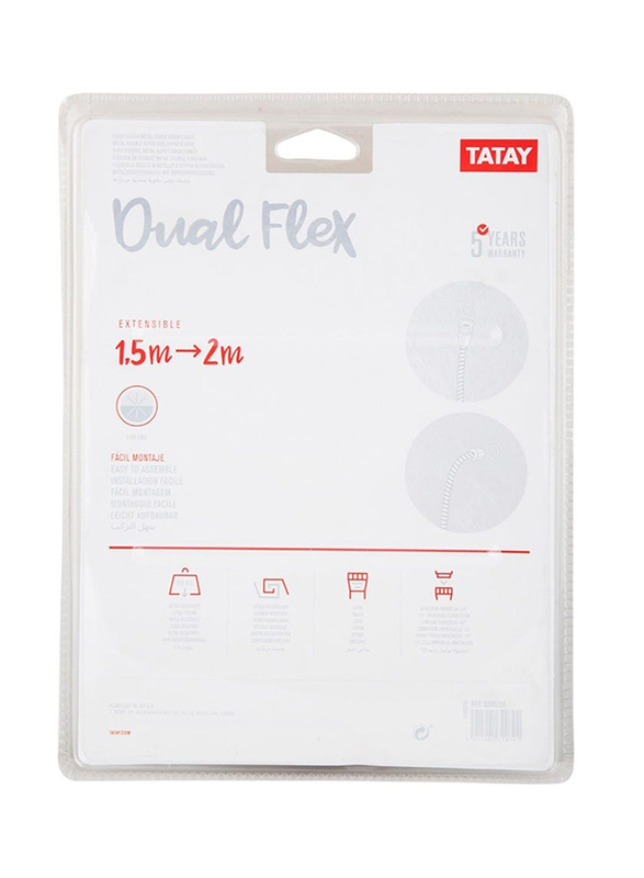 Tatay Dual Flex Extensible Shower Hose, Silver, 1.5 - 2m