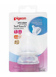 Pigeon Wide Neck Soft Touch Silicone Nipple, 2 Pieces, Clear
