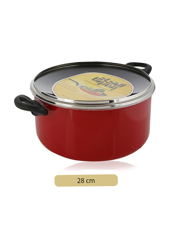 

Union 28cm Non-Stick Aluminium Round Casserole, with Lid, Red/Black