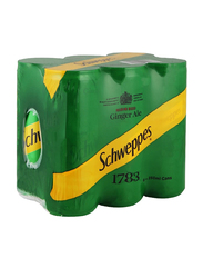 Schweppes Ginger Ale Soft Drink, 6 x 250 ml