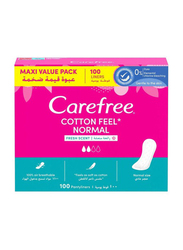 Carefree Cotton Feel Normal Scented Panty Liners, 100 Pieces