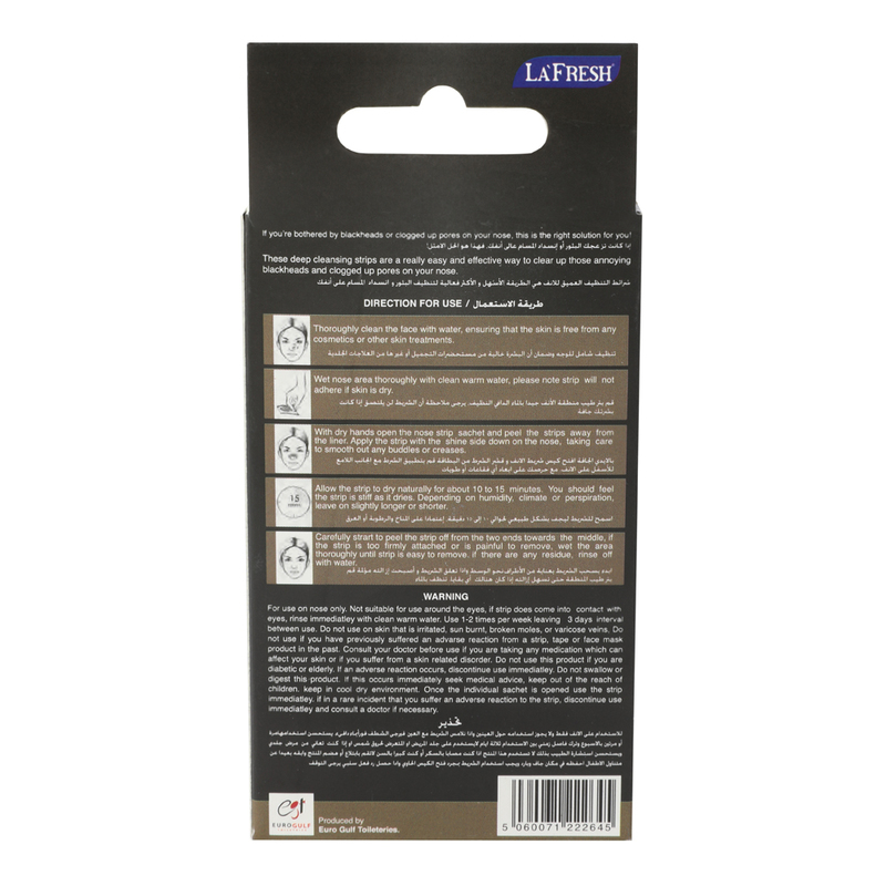 La Fresh Charcoal Deep Cleansing Nose Strips, 10 Pieces