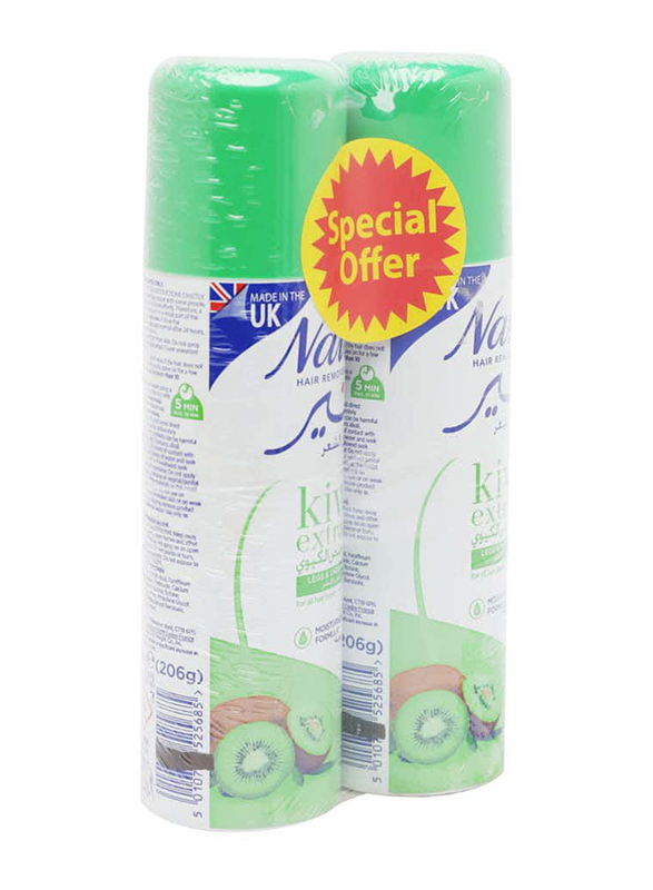 Nair Moisturising Formula Kiwi Extract Hair Remover Spray, 2 x 200ml