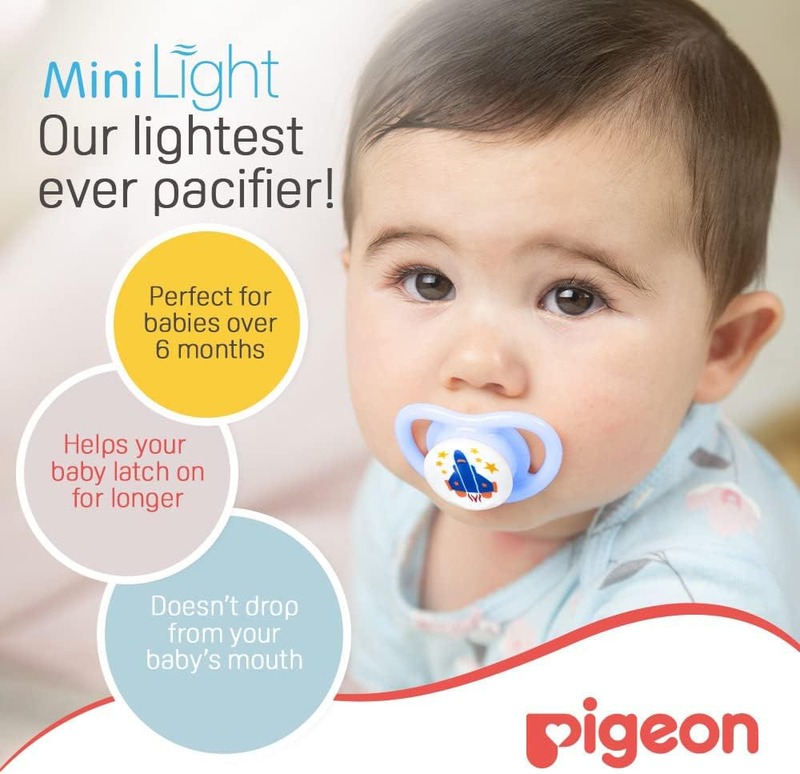 Pigeon Minilight Baby Boy Pacifier, Medium, Blue