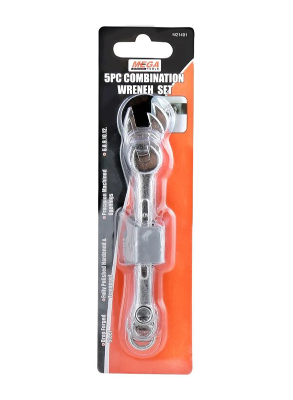 Mega 5-Piece Combination Wrench Set, M21401, Silver