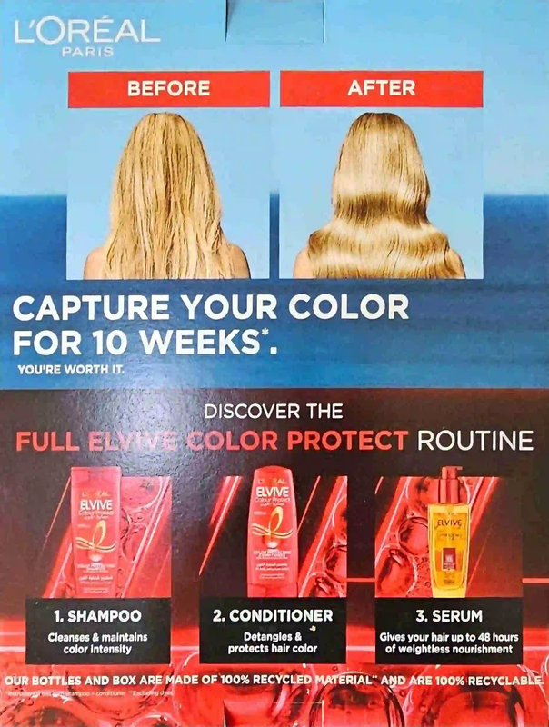 Loreal Paris Elvive Color Protect Shampoo and Conditioner, 400 + 360ml, 2 Pieces