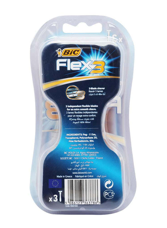 BiC Flex 3 Comfort Disposable Razors, 3 Pieces