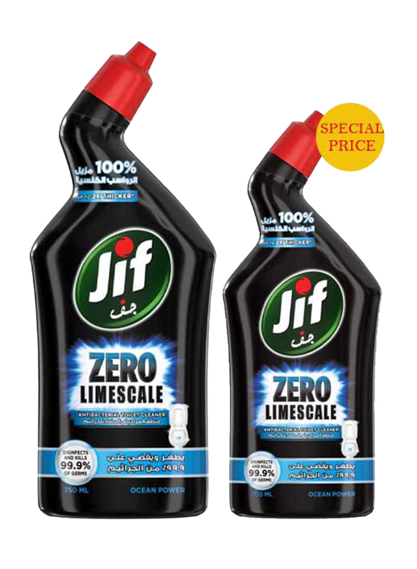Jif Zero Lime scale Anti-Bacterial Toilet Cleaner, 550 + 750ml