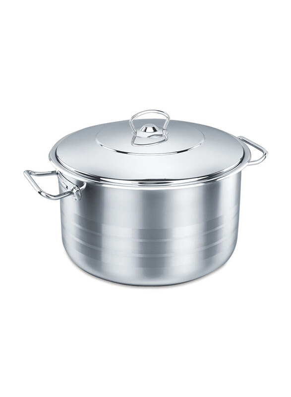 

Korkmaz 15L Round Stainless Steel Mega Casserole, 32 x 20cm, Silver