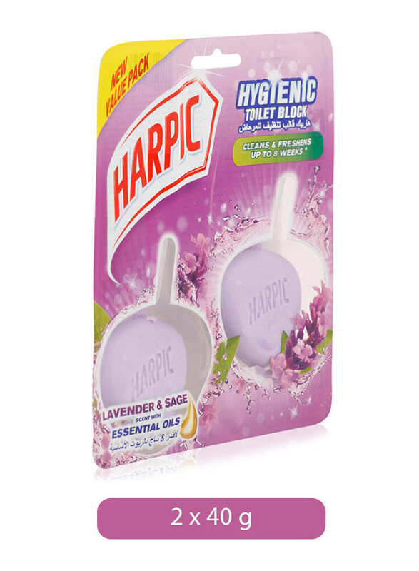 

Harpic Hygenic Cageless Toilet Block Plus Lavender & Sage - 40g