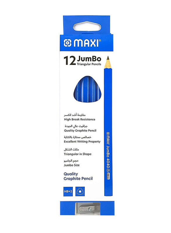

Maxi Jumbo Classic Tri Graphic Pencil, 12 Pieces, Black