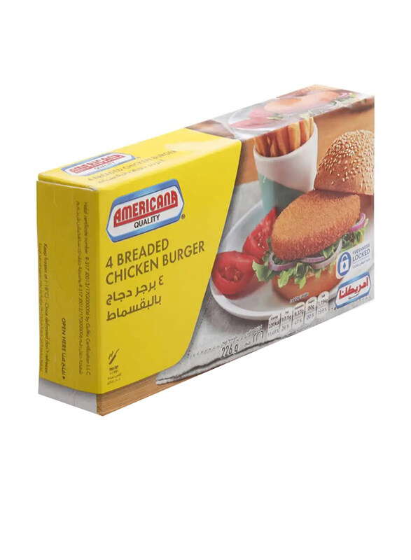 

Americana Breaded Chicken Burgers, 4 Pieces, 226g