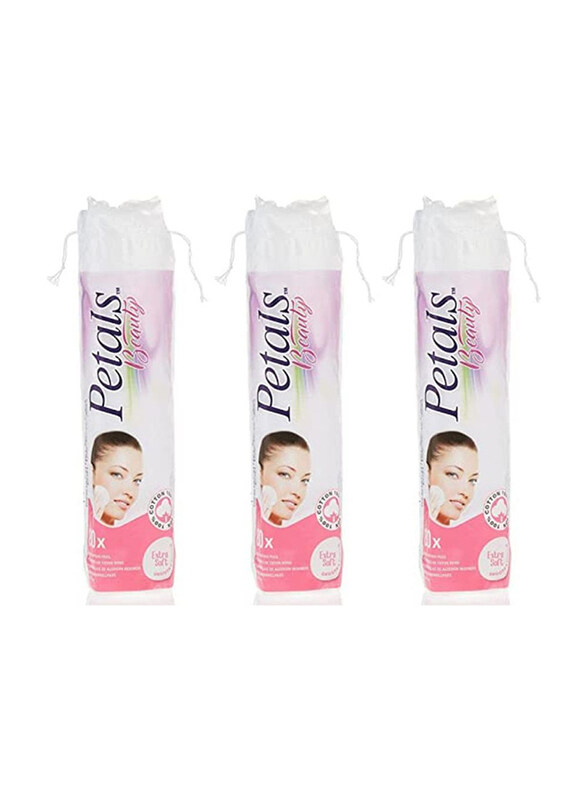 

Petals Beauty Makeup Pads Rolls, 3 x 80 Pads, White