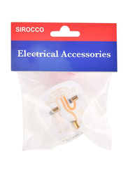 Sirocco 3 Pin UK Plug - White