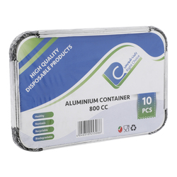Right Choice High Quality 800 CC Disposable Aluminium Container, 10 Pieces, Silver