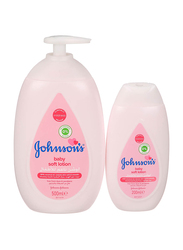 Johnson's 2-Piece Baby Soft Lotion for Kids, 500ml + 200ml