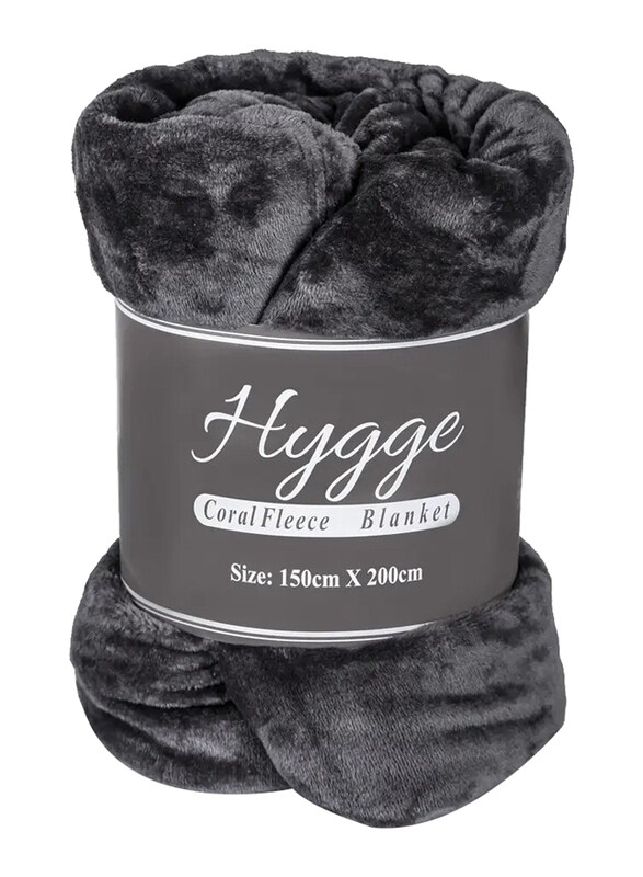 

Hygge Coral Fleece Single Blanket, 150 x 200cm, Black