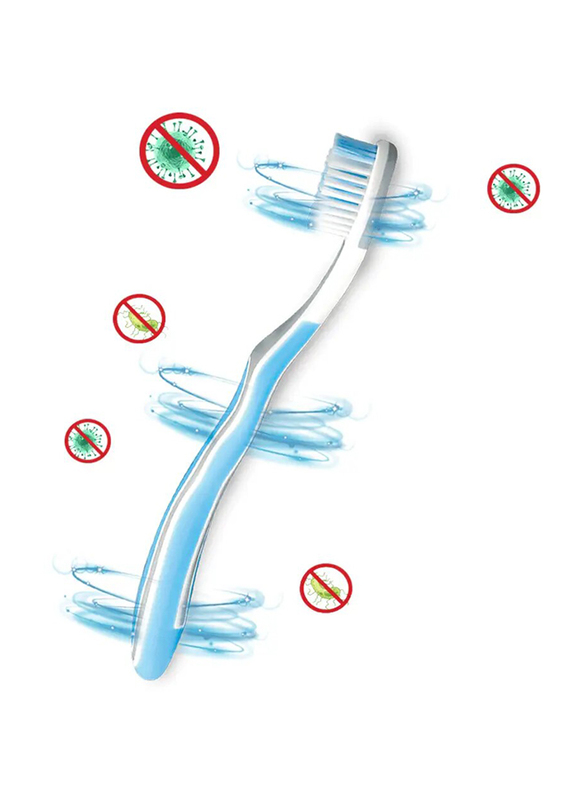 Protector Antiviral & Antibacterial Toothbrush Premium Soft Bristles, White/Pink