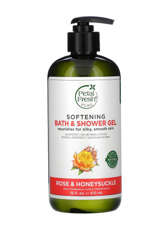 Petal Fresh Rose & Honeysuckle Softening Bath & Shower Gel, 475ml