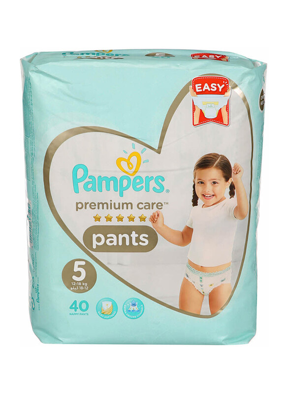 

Pampers Premium Care Baby Pants Diapers, Size 5, 12-18 kg, 40 Counts