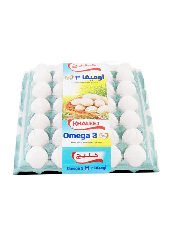 

Khaleej Fresh Omega 3 White Eggs, 30 Pieces