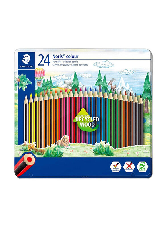 

Staedtler StaEDT Perfumeler Noris Colour Pencils Set with Metal Case, 24 Pieces, Multicolour