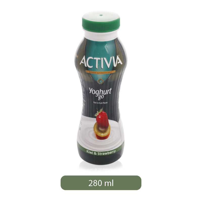 Activia Kiwi & Strawberry Yogurt, 280 ml