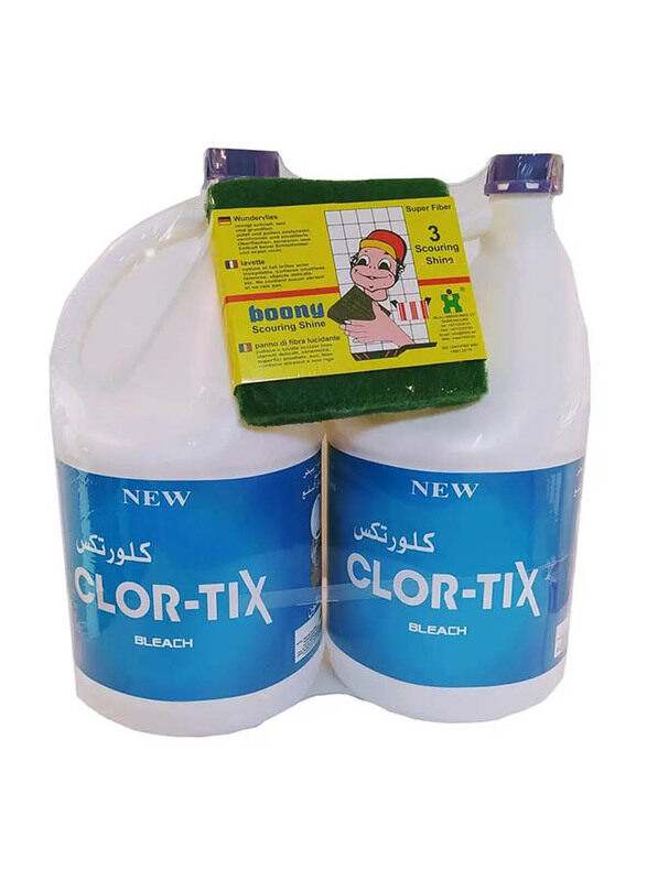 

Clor-Tix Brax Bleach, 2 Pieces, 1 Gallon + 3 Pieces Scouring Pad