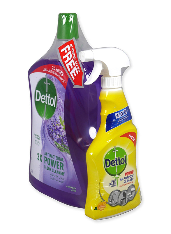 Dettol Lavender Antibacterial Floor Cleaner, 3 Liters + All Purpose Cleaner, 500ml