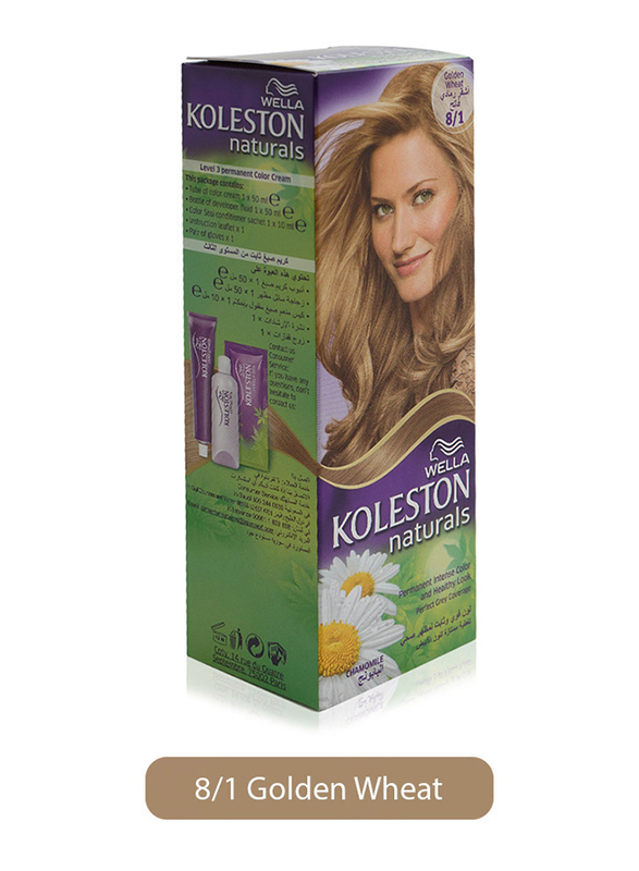 Wella Koleston Natural Hair Color Cream Semi Kit, 8/1 Golden Wheat, 110ml