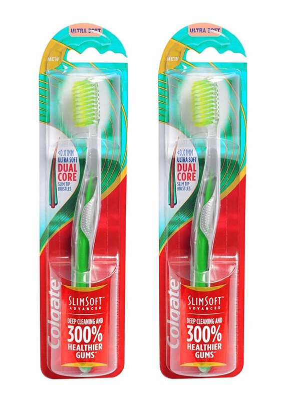 Colgate Slim Soft Advance Toothbrush, 2 Pieces