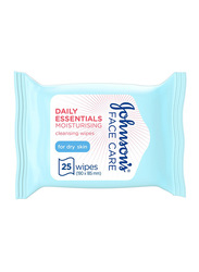 Johnsons Daily Essentials Dry Skin Moisturising Cleansing Wipes, 25 Wipes