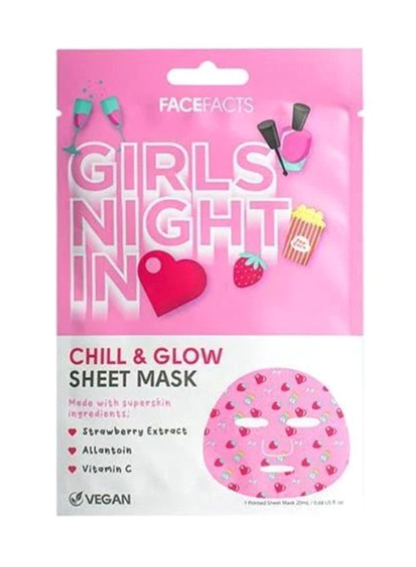 Face Facts Girls Night In Chill & Glow Sheet Mask, 20ml