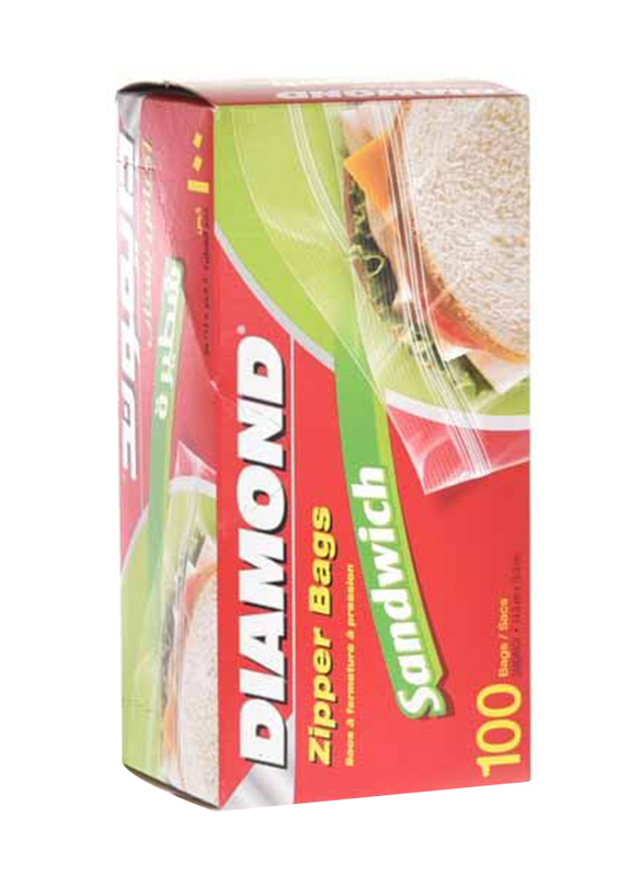 Diamond Sandwich Zipper Bags, 100 Bags